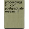 Proceedings int. conf. postgraduate research t door Onbekend
