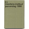 P.j. meertens-instituut jaarverslag 1986 door Marjan Marle