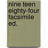 Nine teen eighty-four facsimile ed. by Orwell
