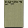 Bonus/malus-info jan. 1987 door Onbekend
