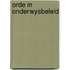 Orde in onderwysbeleid