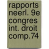 Rapports neerl. 9e congres int. droit comp.74 door Onbekend