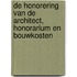 De honorering van de architect, honorarium en bouwkosten