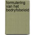 Formulering van het bedryfsbeleid