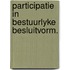 Participatie in bestuurlyke besluitvorm.