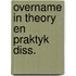 Overname in theory en praktyk diss.