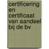 Certificering en certificaat van aandeel bij de BV
