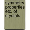 Symmetry properties etc. of crystals by Wynands