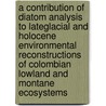 A contribution of diatom analysis to lateglacial and Holocene environmental reconstructions of Colombian lowland and Montane ecosystems door M.I. Velze Caicedo