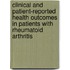 Clinical and patient-reported health outcomes in patients with rheumatoid arthritis