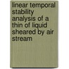 Linear temporal stability analysis of a thin of liquid sheared by air stream by P.J.J. Moeleker