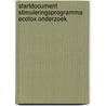 Startdocument Stimuleringsprogramma Ecotox Onderzoek by Unknown