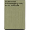 Startdocument Stimuleringsprogramma Ecotox Onderzoek door Onbekend