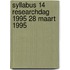 Syllabus 14 researchdag 1995 28 maart 1995