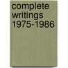 Complete writings 1975-1986 door Judd