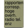 Rapporten corresp. hoge overh. radio tel. enz by Unknown