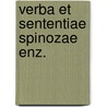 Verba et sententiae spinozae enz. by Klever
