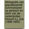 Bibliografie van gepubliceerde commentaren op persoon en werk van de Nederlandse filosoof H.J. Pos (1898-1955) door S. Daalder