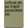 Critical ph as major parameter etc by Vanderbosch