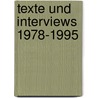 Texte und Interviews 1978-1995 by J. Wall