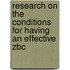 Research on the conditions for having an effective ZBC