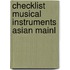 Checklist musical instruments asian mainl