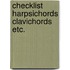 Checklist harpsichords clavichords etc.