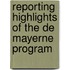 Reporting Highlights of the De Mayerne Program