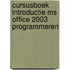 Cursusboek Introductie MS Office 2003 Programmeren