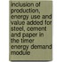 Inclusion of production, energy use and value added for steel, cement and paper in the TIMER energy demand module