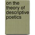 On the theory of descriptive poetics