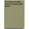 Functions tonality gram.voznesenskij poem by Ward