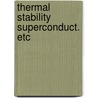 Thermal stability superconduct. etc door Rosa Cornelissen