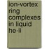 Ion-vortex ring complexes in liquid he-ii