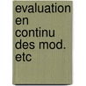 Evaluation en continu des mod. etc door Gloria Murphy