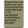 Programma van Eisen voor een inventariserend veldonderzoek in het plangebied Molenakkers, Gemeente Bergeijk by E.A. Besselsen