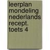 Leerplan mondeling nederlands recept. toets 4 door Onbekend