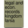 Legal and econ. records kingdom larsa door Leemans