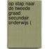 Op stap naar de tweede graad secundair onderwijs (