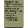 Aangiften van nalatenschappen behorende tot het archief van de schepenbank van Mater en de heerlijkheid Maeldergem ([1578]-1810) door M. Decrits