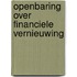 Openbaring over financiele vernieuwing