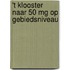 't Klooster naar 50 mg op gebiedsniveau