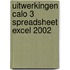 Uitwerkingen calo 3 spreadsheet Excel 2002