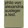 Philo von alexandria ausleger a.test. by Siegfried