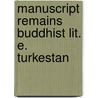 Manuscript remains buddhist lit. e. turkestan door Onbekend