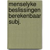 Menselyke beslissingen berekenbaar subj. by Hertha Müller