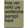 Hoe ver reikt uw wettelyke aanspr. heid by Inez van Eyk