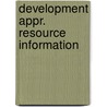 Development appr. resource information by Sharifi