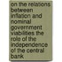 On the relations between inflation and nominal government viabilities the role of the independence of the central bank