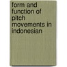 Form and function of pitch movements in Indonesian door E. Ebing